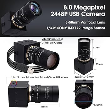 【新品】ELP 8MP USB レンズ カメラ 5-50mm 10X ズーム Amazon.co.jp: ELP 8MP USB カメラ 5-50mm 10X ズーム バリ